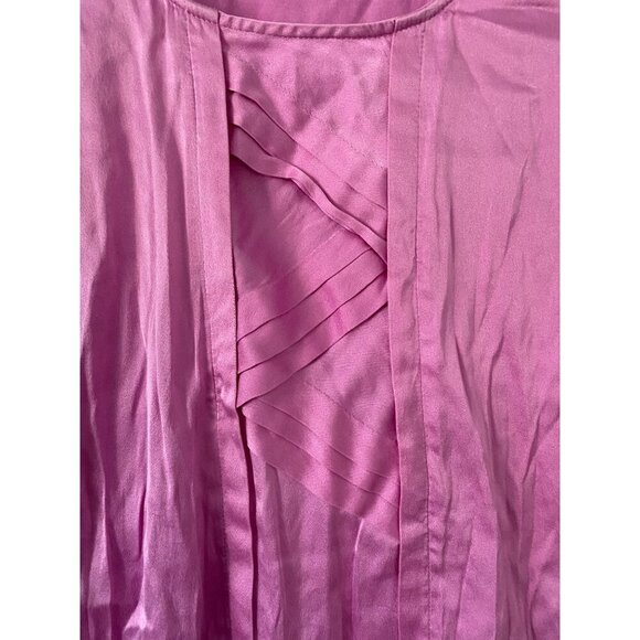 Basler Pink Sleeveless Top Size Medium Silky Pink Shell Pleated Detail - Picture 6 of 8